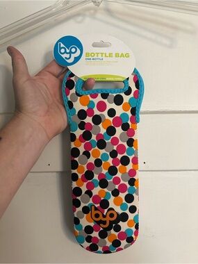 BYO Bottle Bag Neoprene One-Bottle Case in Multicolor Dot